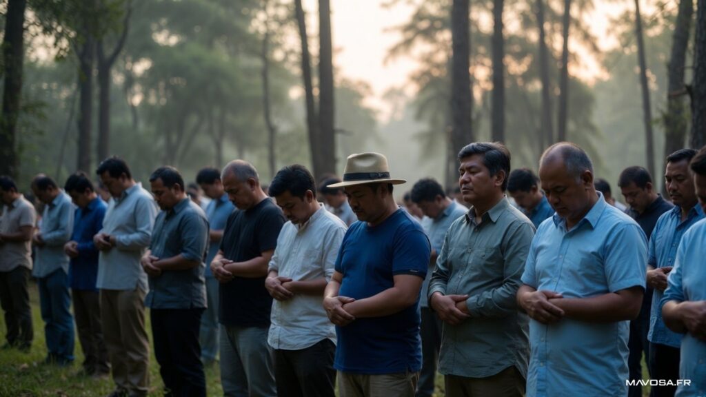 Prière d'un groupe d'hommes